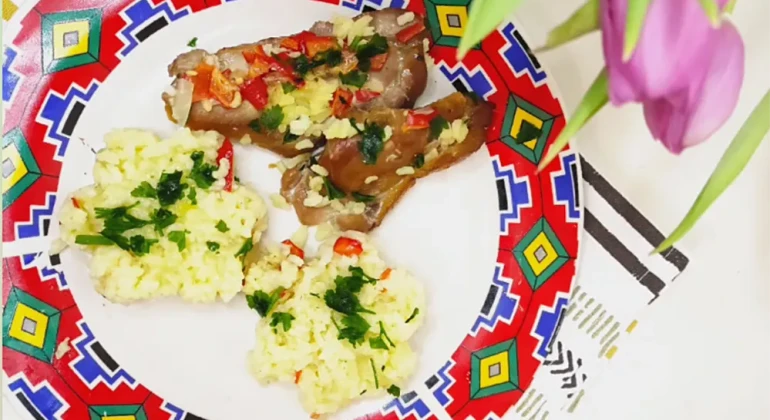 Orez cu legume si carne afumata
