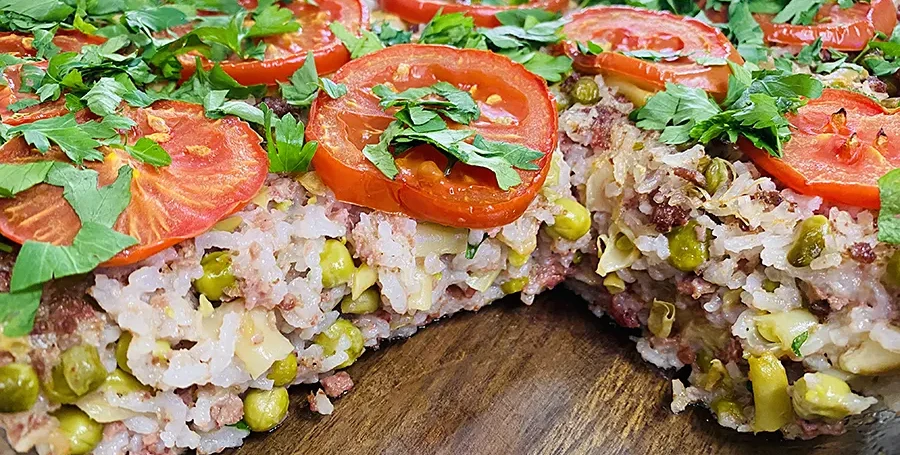 Orez cu legume si  carne de porc