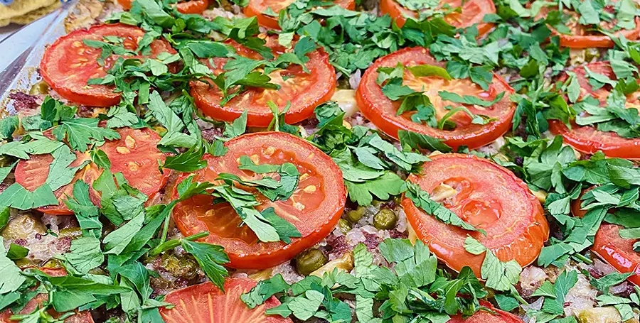 Orez cu legume si  carne de porc
